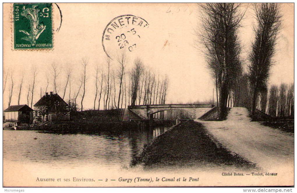 GURGY (Yonne) - Le Canal Et Le Pont - Gurgy