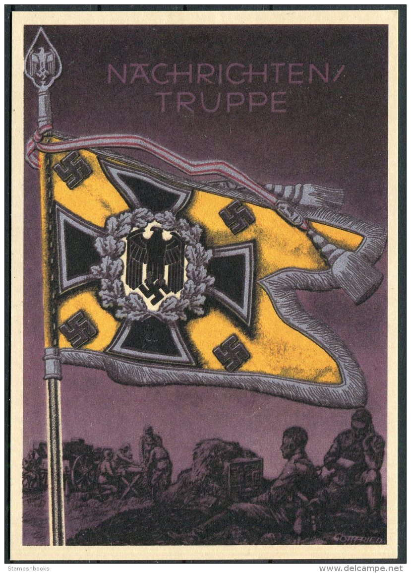 Germany DR Deutsche Reich Propoganda Wehrmacht Standarten Postcard 9 (REPRODUCTION) - Guerre 1939-45