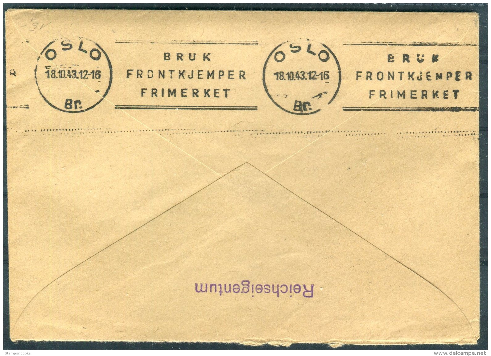 1943 Norway Germany Deutsche DR Feldpost Fieldpost Portofreie Dienstsache Reichseigentum Dienststelle Cover - Oslo - Covers & Documents