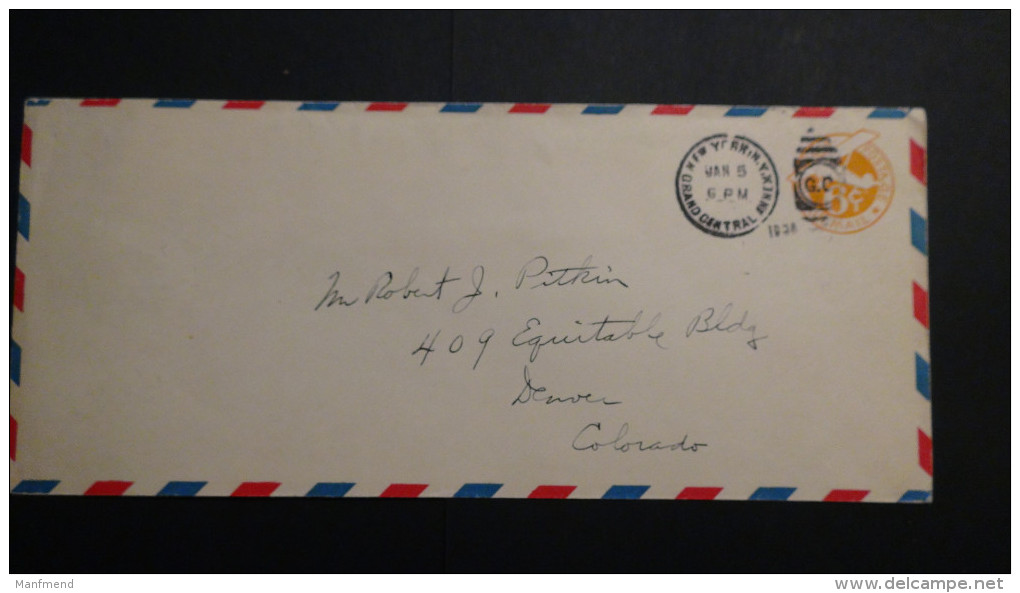 USA - 1938-01-05 - 6 Cents Airmail - Envelope Large - Postal Stationery - Used - Look Scan - 1921-40