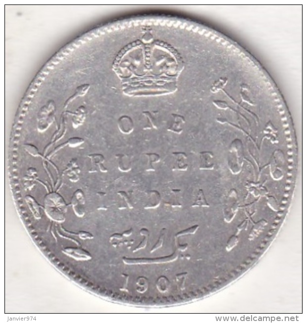 BRITISH INDIA. ONE RUPEE 1907 . EDWARDS VII . ARGENT /SILVER - Inde