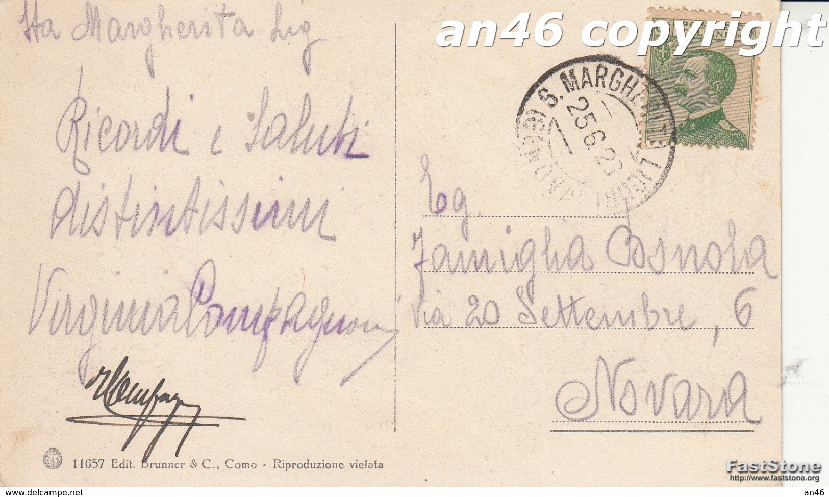 SANTA MARGHERITA-GE-DAL MOLO-VIAGGIATA IL 25/6/1923-OTTIMA CONSERVAZIONE-2 SCAN - Genova (Genoa)
