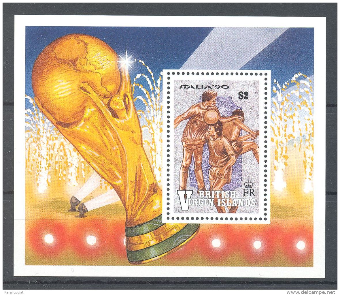 British Virgin Islands - 1990 FIFA World Cup Block MNH__(TH-16541) - British Virgin Islands