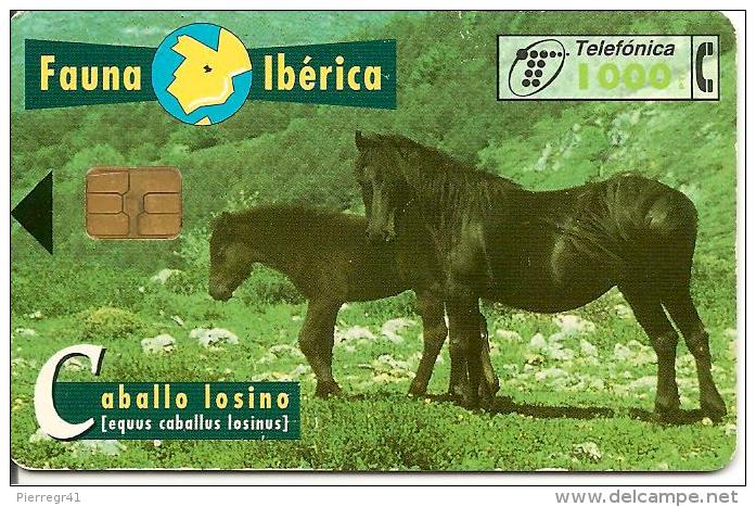 CARTE-PUCE-ESPAGNE-1997-CHEVAUX-TBE - Chevaux