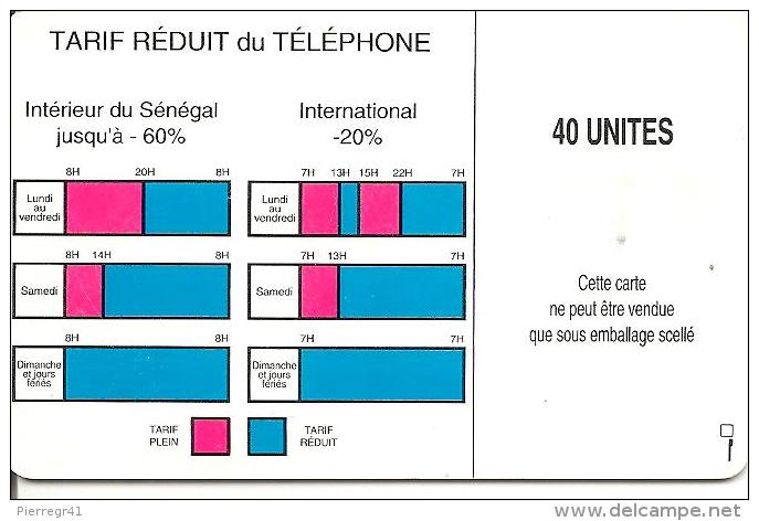 CARTE-PUCE-SENEGAL-40U-GEMA-SONATEL-V°Sans N°-UTILISE-TBE - Senegal