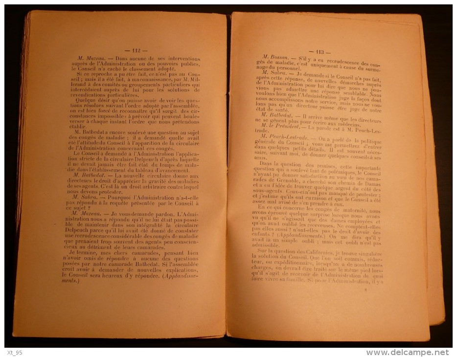 Compte Rendu De L Assemblee Generale De 1903 - Agent Des Postes Telegraphes - 240 Pages - Frais De Port 2.50 Euros - Autres & Non Classés