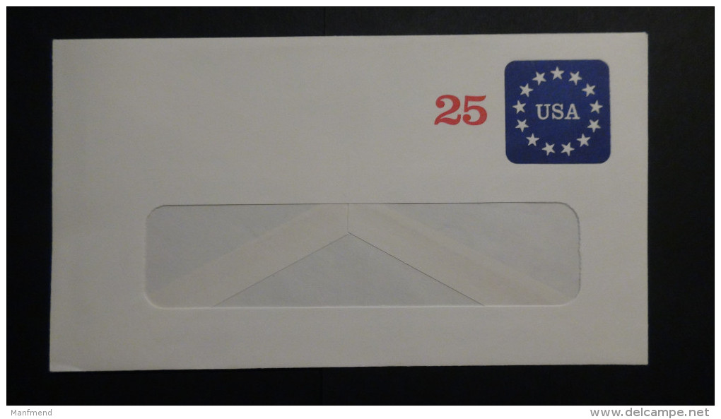 USA - 1988 - 25 Cents - Envelope - Postal Stationery - Unused - Look Scan - 1981-00