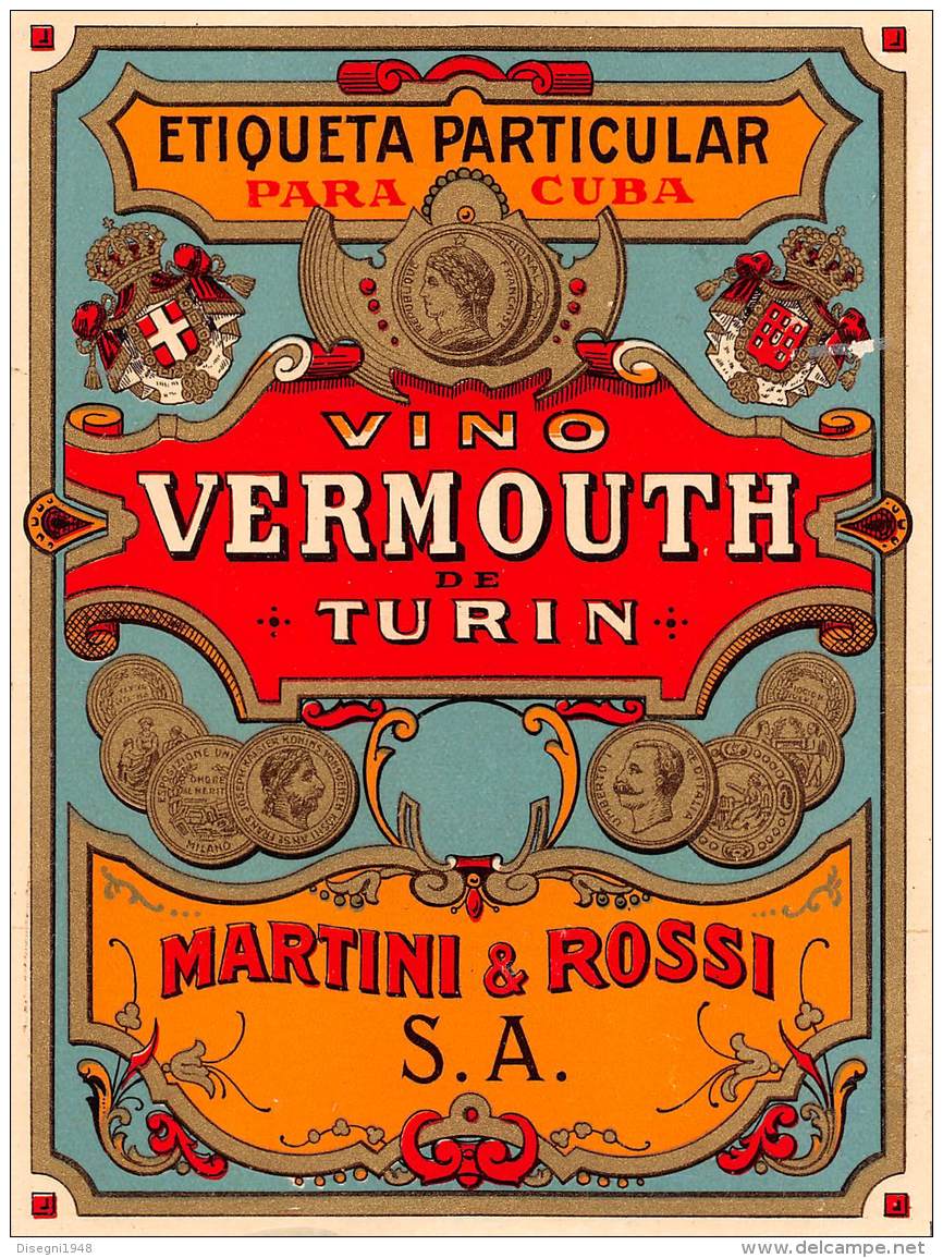 06223 "MARTINI - VINO VERMOUTH DE TURIN - MARTINI E ROSSI S.A. - TORINO" ETICH. ORIG. - ORIGINAL LABEL - Altri & Non Classificati