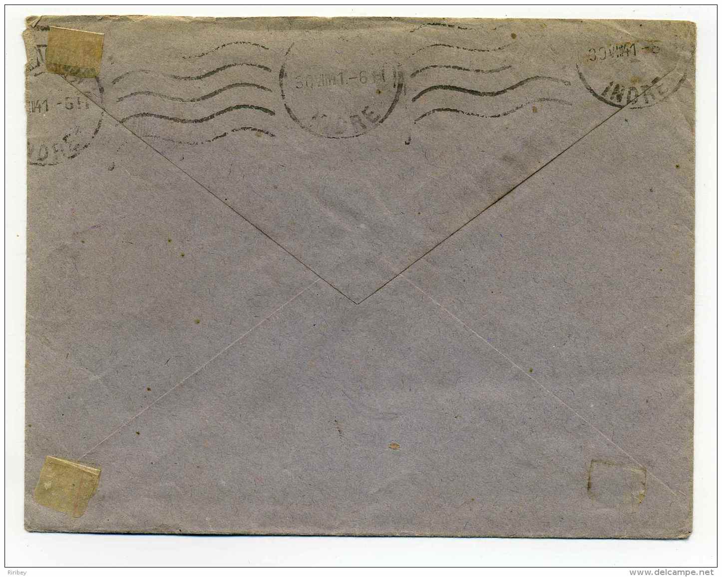 Lettre  MEKNES VILLE NOUVELLE / Poste Par Avion / Aff Composé TP Maroc- 1941 - Aéreo