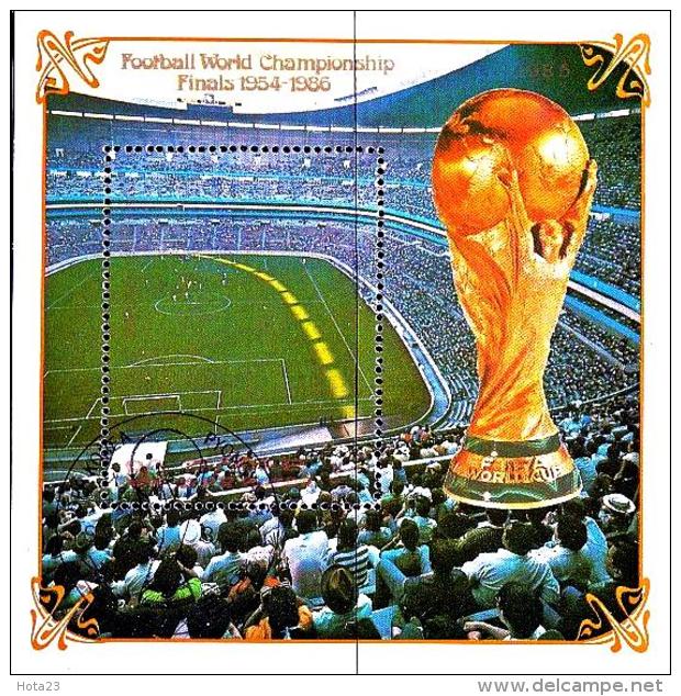1985 Mi# Block 199 U Used - Perf. - World Cup Soccer 1970-1986 / Aztec Stadium, Mexico City (LOT 16-1002) - Autres & Non Classés
