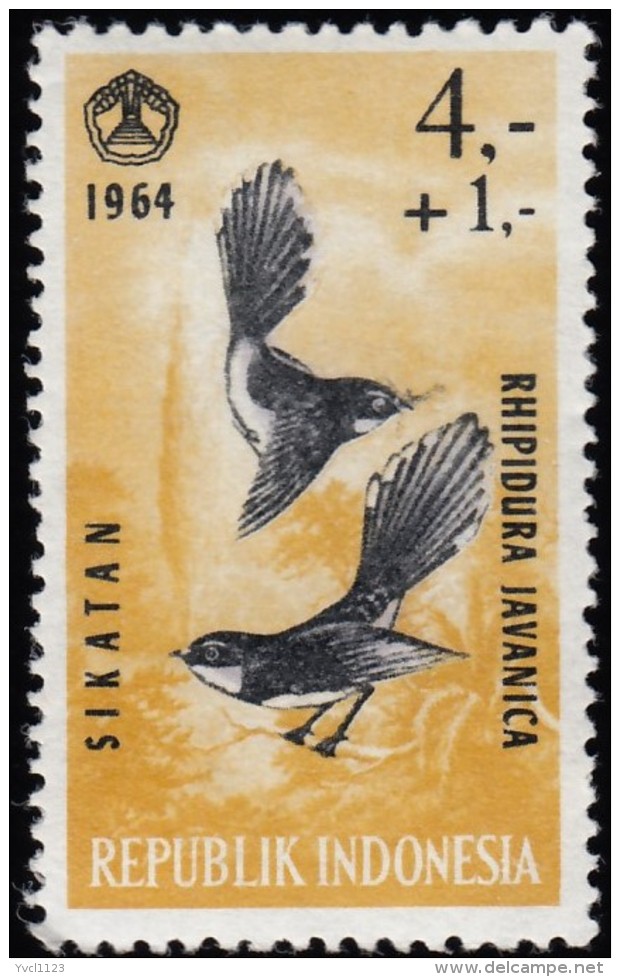 INDONESIA - Scott #B160 Malaysian Fantails (*) / Mint H Stamp - Indonesia