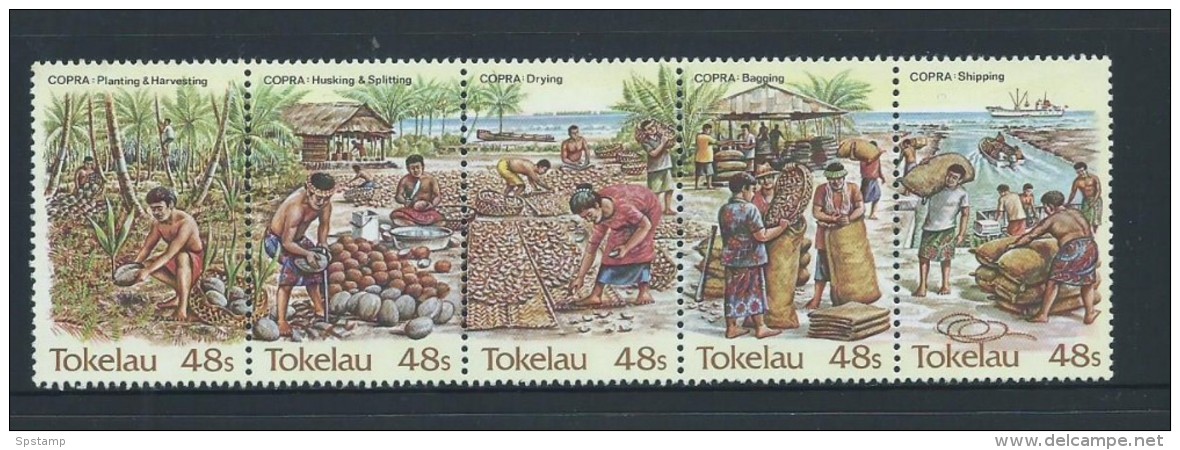 Tokelau 1984 Copra Industry Strip Of 5 MNH - Tokelau