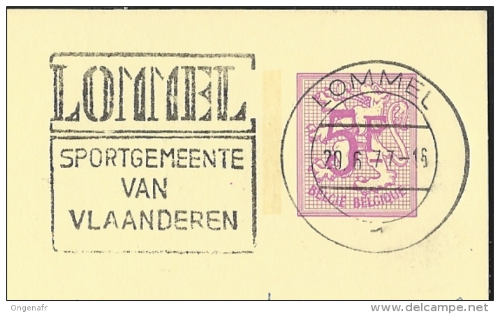 Publibel Obl. N° 2636 ( Chewing Gum  RIZLA) Obl:  Lommel 20/06/1977 + Belle Flamme De Lommel (sportgemeente ... - Flammes