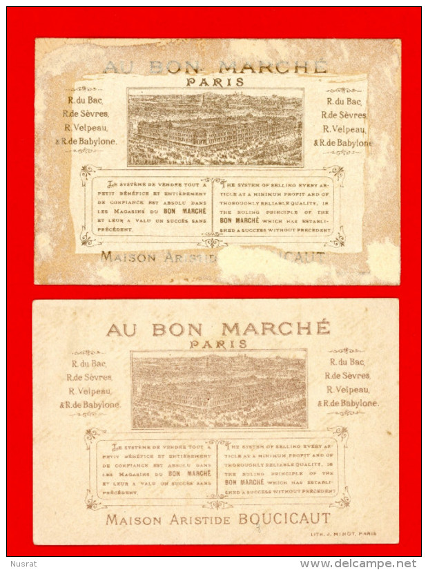 Au Bon Marché, Série Complète 6 Chromos Lith. J. Minot MI-57, Scènes En Chine - Au Bon Marché