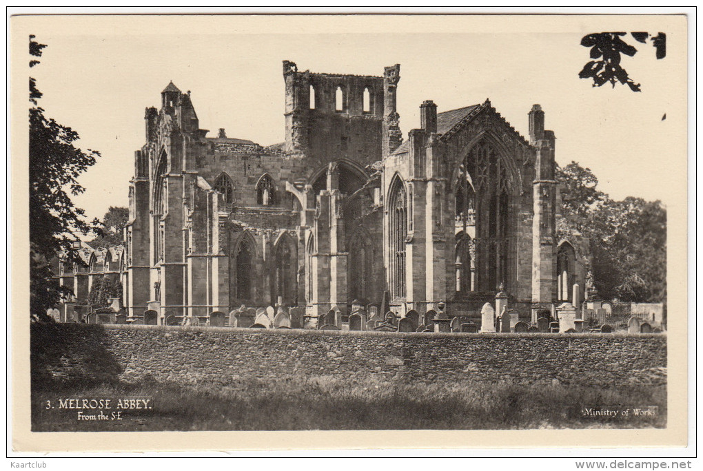 Melrose Abbey. From The S.E. - (Scotland) - Roxburghshire