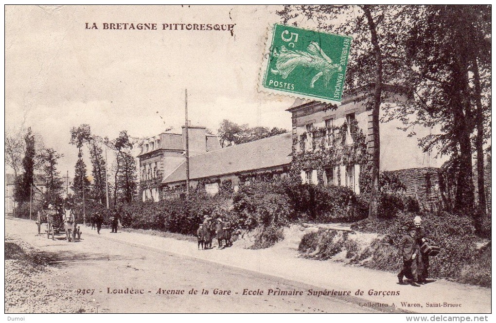 LOUDEAC  -  Avenue De La Gare  -  Ecole Primaire Supérieure De Garçons - Loudéac