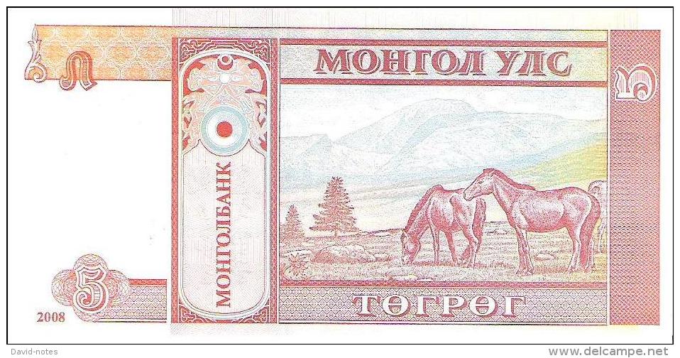 Mongolia - Pick 61B - 5 Tugrik 2008 - Unc - Mongolia