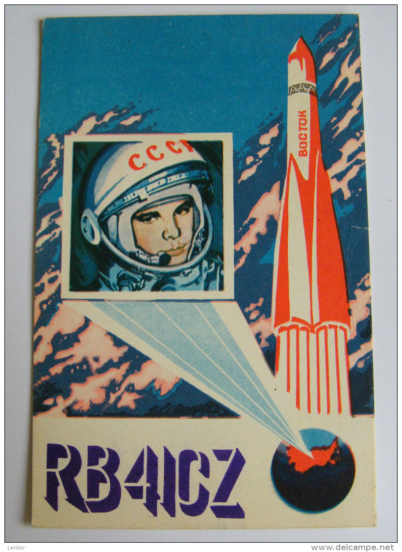 Kt 734 / QSL Radio Card, Mariupol, Ukraine, Jurij Gagarin, Yuri Gagarin, Vostok - Radio Amateur