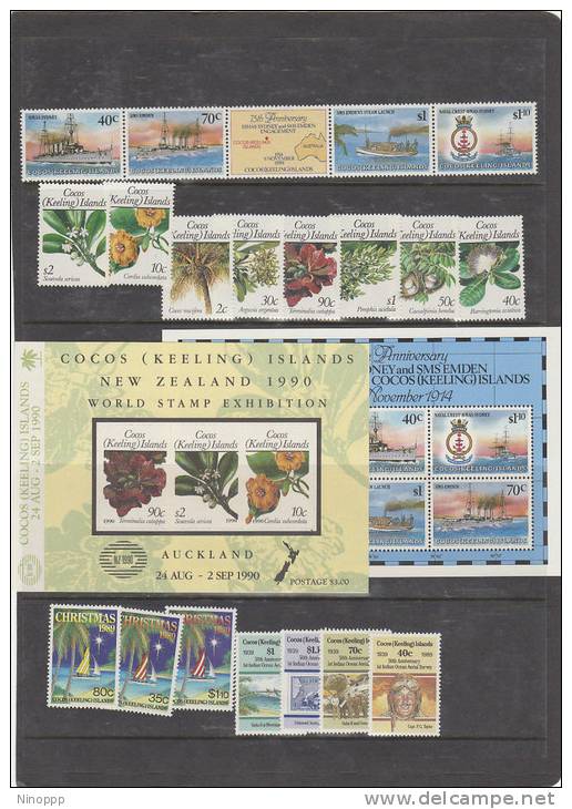 Cocos Islands-1989 Year  ASC 197-215ms, 19 Stamps + 2 MS MNH - Cocos (Keeling) Islands