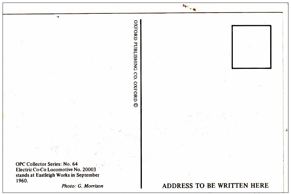 Post Card Of Electric Co-Co Locomotive No.20003,at Eastleigh Works,Trains.,K25. - Eisenbahnen