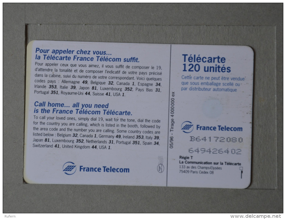 FRANCE    - TELECARTE - CREDIFONE - CALLCARD - TELEFONKARTE   2 SCANS - (Nº15907) - 120 Units