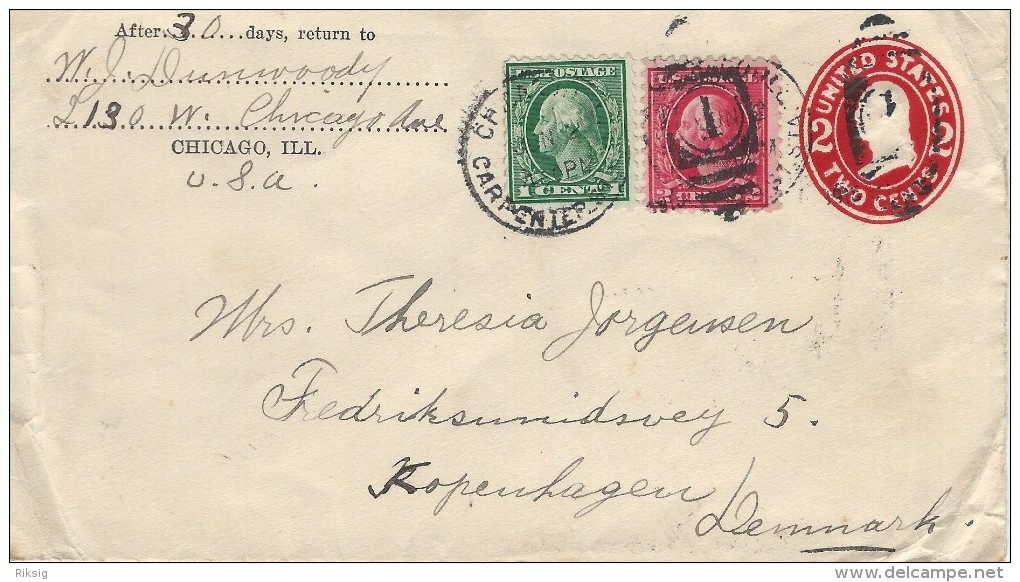 Uprated Stationery Sent To Denmark  H-743 - 1901-20