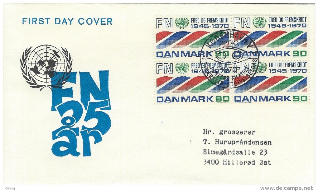 United Nations 25 Years.   Fdc.  Denmark  H-750 - Sonstige & Ohne Zuordnung