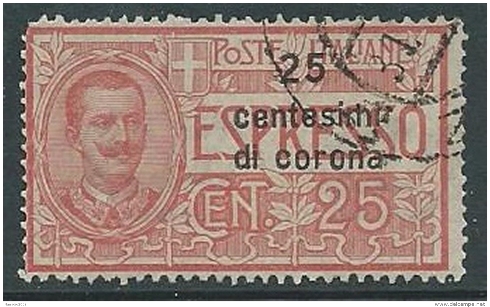 1921 DALMAZIA USATO ESPRESSO 25 CENT - CZ7-6 - Dalmatie