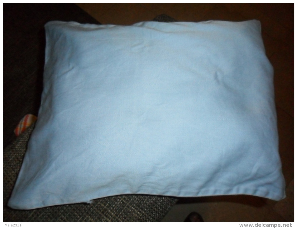 ANCIEN PETIT COUSSIN SABENA + TAIE BLEU CIEL  / FORMAT 32X23 Cm - Obj. 'Remember Of'