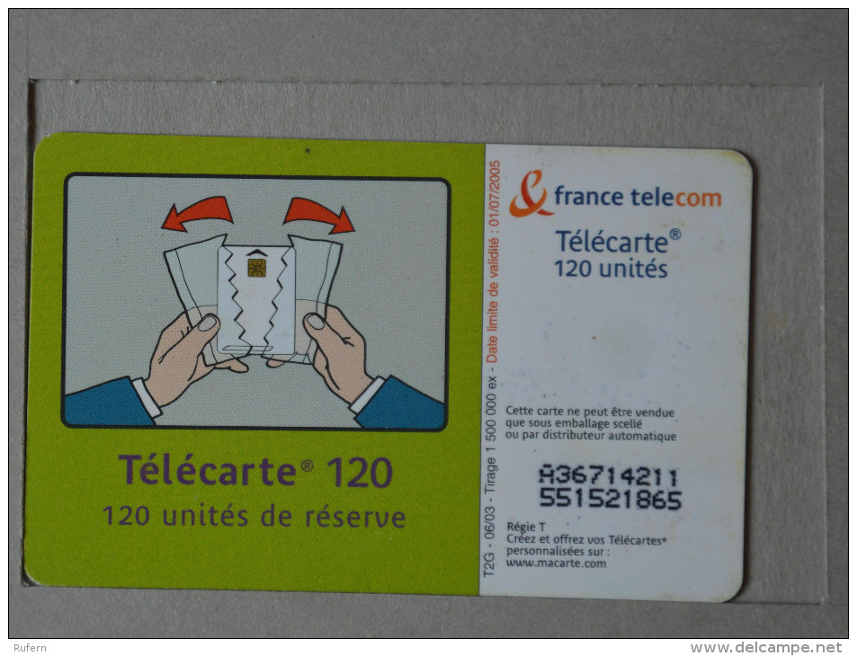 FRANCE    - TELECARTE - CREDIFONE - CALLCARD - TELEFONKARTE   2 SCANS - (Nº15950) - 120 Unités 