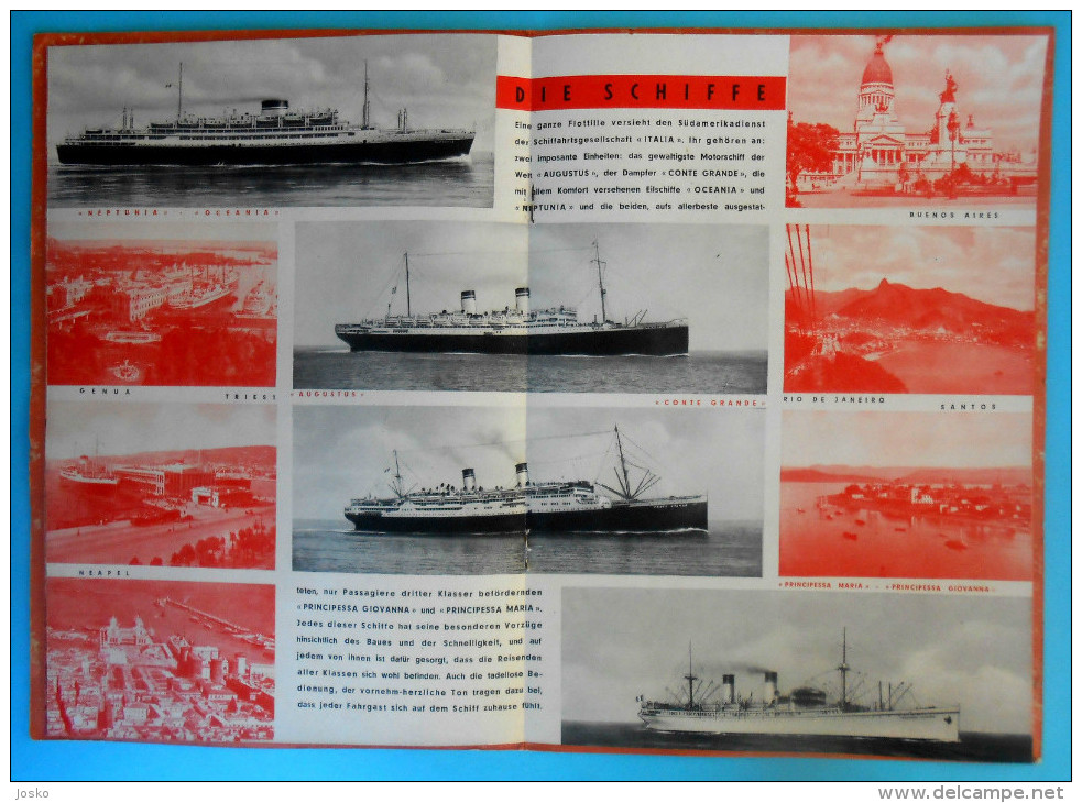 ITALIAN LINE 1930's America OCEANIA NEPTUNIA AUGUSTUS CONTE GRANDE PRINCIPESSA MARIA GIOVANNA Italy Italia Navigazione