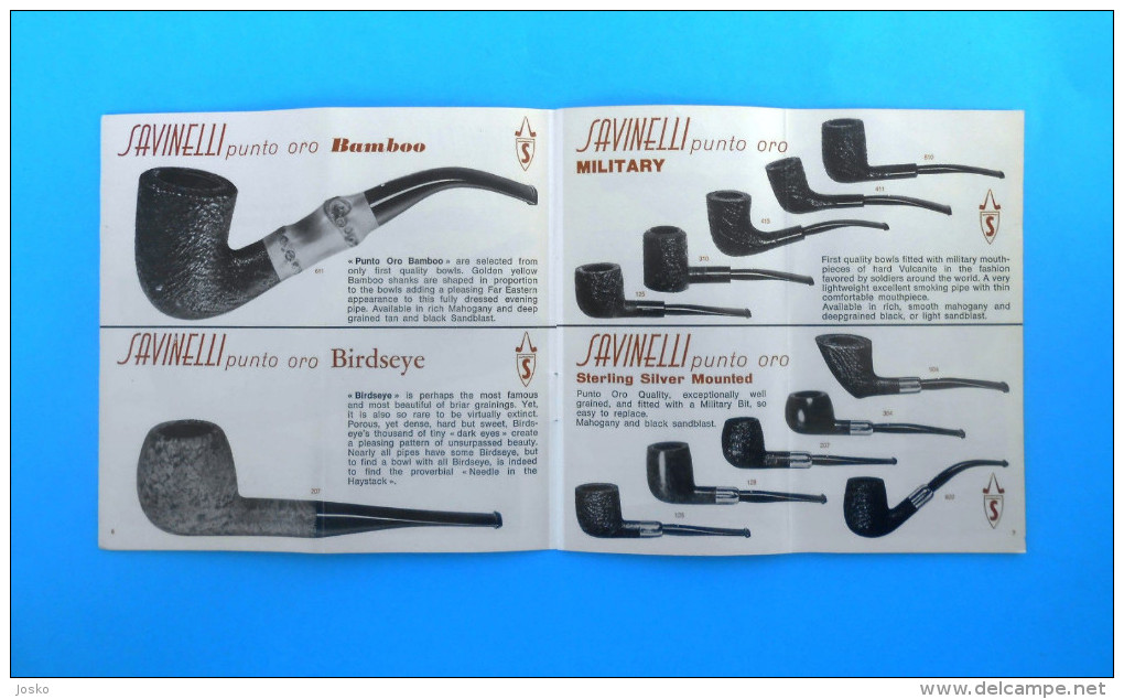 SAVINELLI PIPES - Beautifull Vintage Catalogue * Pipe Autograph Giubileo D'oro Punto Oro ... Rohr Tubo Pipa Pipe RRR - Other & Unclassified