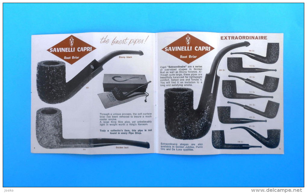 SAVINELLI PIPES - beautifull vintage catalogue * Pipe Autograph Giubileo d'oro Punto oro ... Rohr Tubo Pipa Pipe RRR