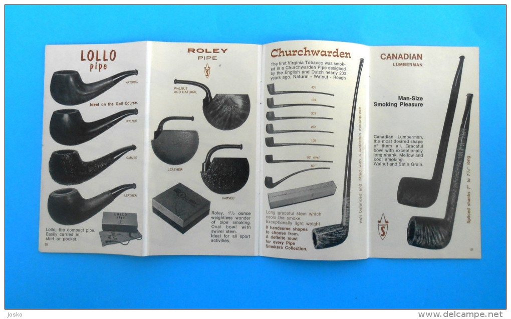 SAVINELLI PIPES - beautifull vintage catalogue * Pipe Autograph Giubileo d'oro Punto oro ... Rohr Tubo Pipa Pipe RRR