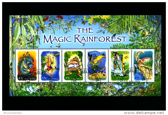 AUSTRALIA - 2002  THE MAGIC RAINFOREST  MS   FINE USED - Blocchi & Foglietti