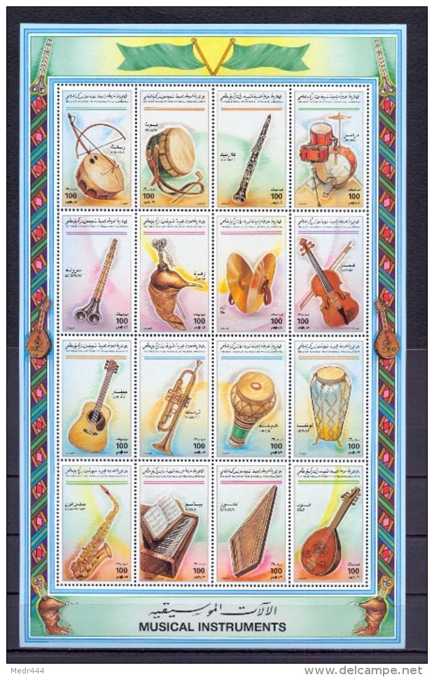 Libya/Libye 1995 - Minisheet - Musical Instruments - Libya