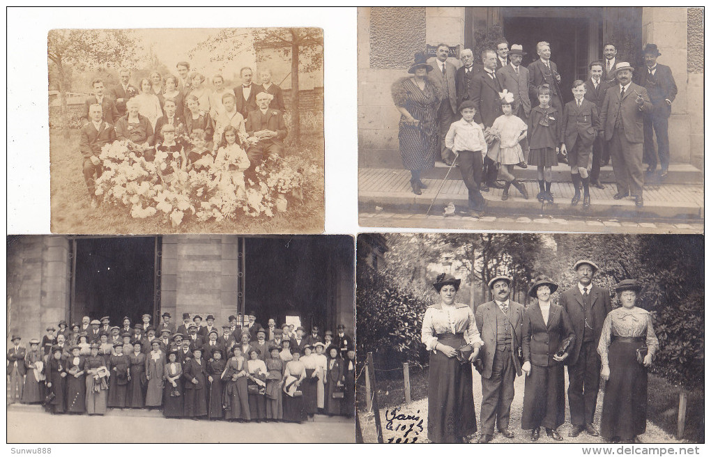 Beaufays - Lot De 4 Photos (3 Carte-photo & 1 Photo) Animée (famille Buyle, Nicolaï Octavie, Paris 1913) - Chaudfontaine