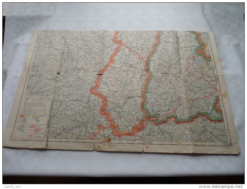 ELSAS (Elzas) Und LOTHRINGEN (Lotharingen) 1/300000 - Ravensteins Bürokarte N° 5 Ausgabe 4.42 ( Zie Foto´s ) ! - Carte Geographique