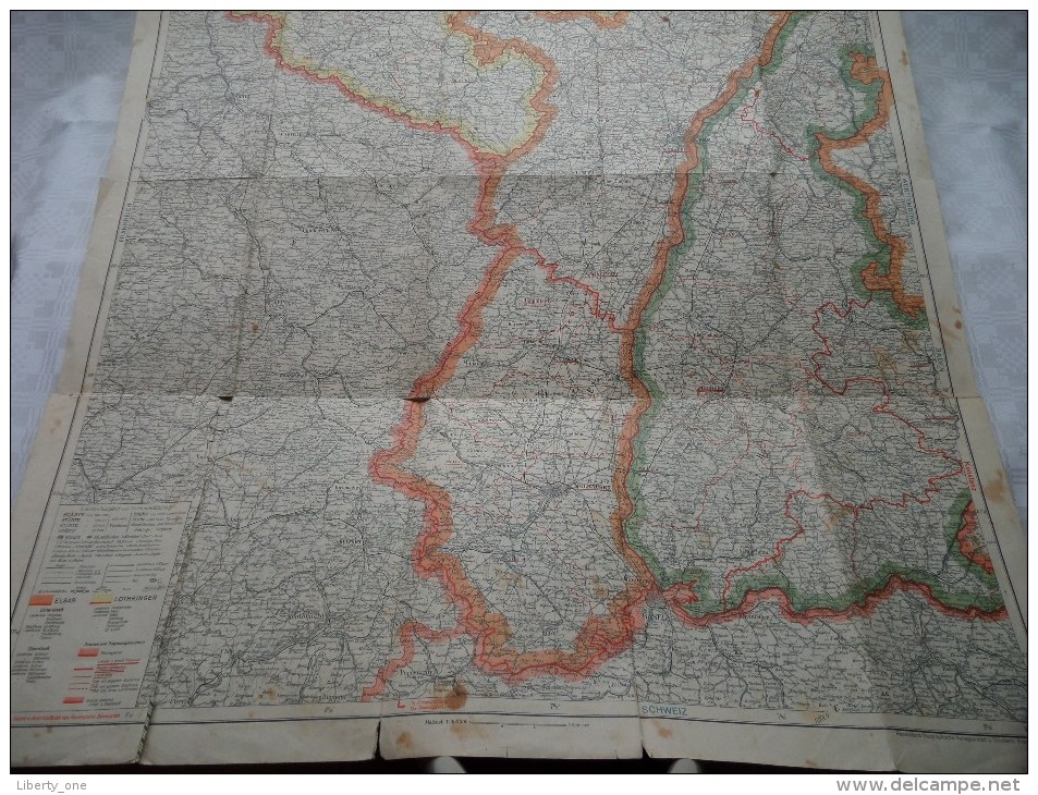 ELSAS (Elzas) Und LOTHRINGEN (Lotharingen) 1/300000 - Ravensteins Bürokarte N° 5 Ausgabe 4.42 ( Zie Foto´s ) ! - Carte Geographique