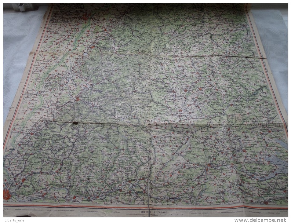 " SCHWARZWALD " 1/200.000 ( Gaebler's Leipzig ) !! DETAILS !! ( Zie Foto´s ) ! - Geographical Maps