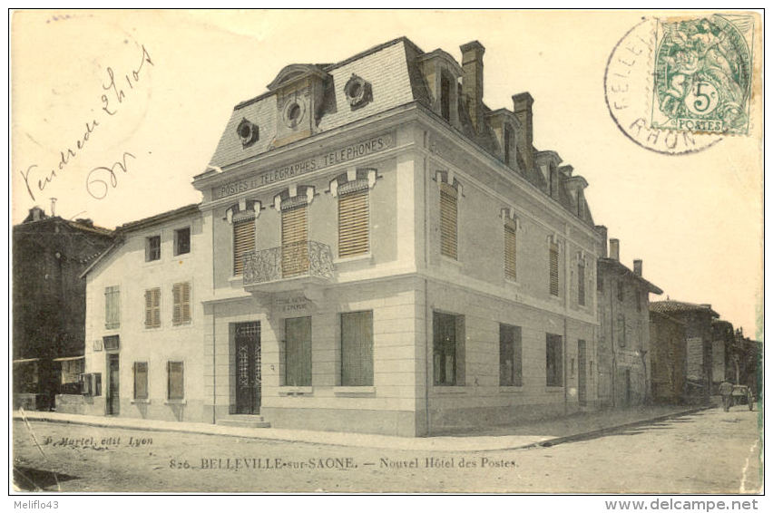 69/CPA - Belleville Sur Saone - Nouvel Hotel Des Postes - Belleville Sur Saone