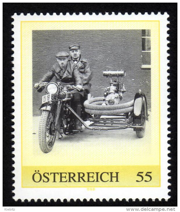 ÖSTERREICH 2008 ** Tragkraftspritze  Auf Triumph Beiwagen 1929 - PM Personalized Stamp MNH - Feuerwehr