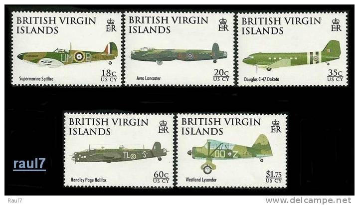 British Virgin Islands 2008 - Early Planes, 90th Ann R.A.F. - 5v Neufs // Mnh - Britse Maagdeneilanden