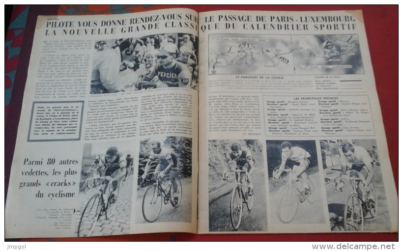 Pilote N° 197 1er Août 1963 Classique Cycliste Paris Luxembourg Anquetil, Poulidor, Van Looy, Darrigade, Anglade - Pilote