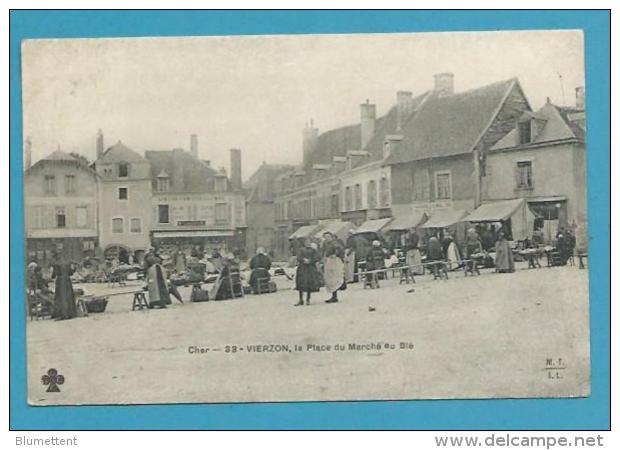 CPA - Métier Marchands Ambulants Place Du Marché Au Blé VIERZON 18 - Vierzon