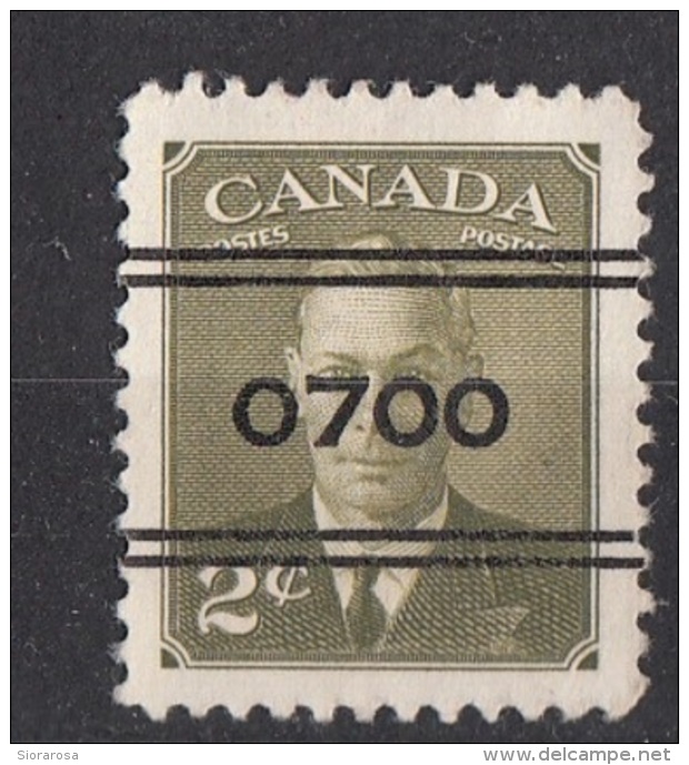 285 Canada Re Giorgio VI Precancelled Preobliterato "0700" - Precancels