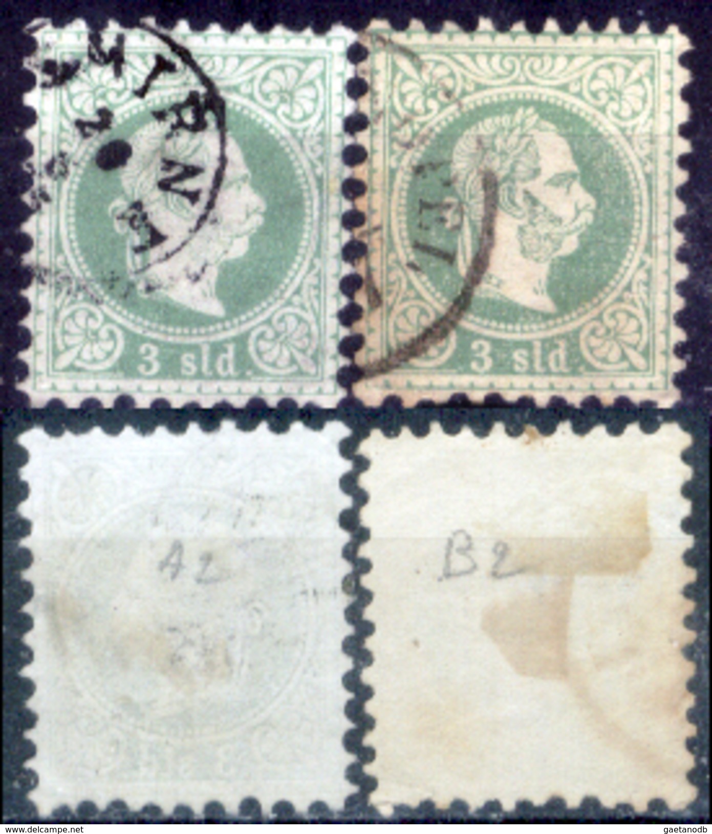 Levante-Austriaco-15 - 1867 - Yvert & Tellier N. A2 + B2 (o) Used - Privo Di Difetti Occulti. - Oriente Austriaco