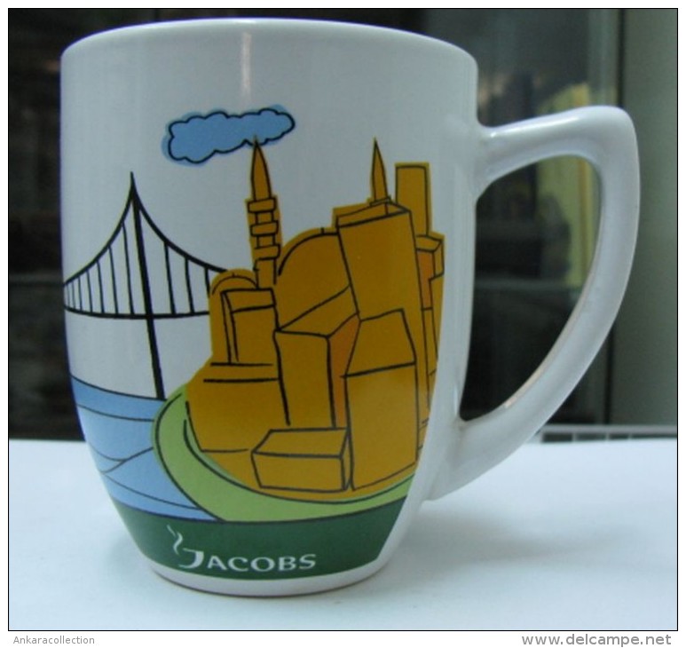 AC - JACOBS COFFEE BOSPHORUS BRIDGE ISTANBUL ILLUSTRATED PORCELAIN MUG - CUP FROM TURKEY - Kopjes