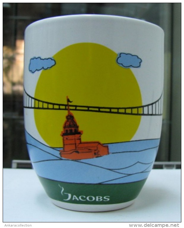 AC - JACOBS COFFEE BOSPHORUS BRIDGE ISTANBUL ILLUSTRATED PORCELAIN MUG - CUP FROM TURKEY - Cups