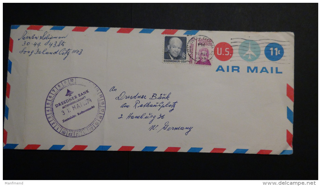 USA - 1974-05-20 - 11 Cents + 16 Cents Additional Franking - Airplane- Aerogramme - Postal Stationery - Used - Look Scan - 1961-80